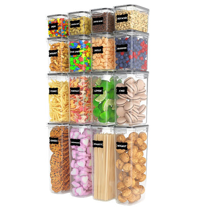 Cross-Border 16-Piece Set of Sealed Food Storage Containers, Bpa-Free Plastic Preservation Boxes with Lids for Kitchen Storage Organization