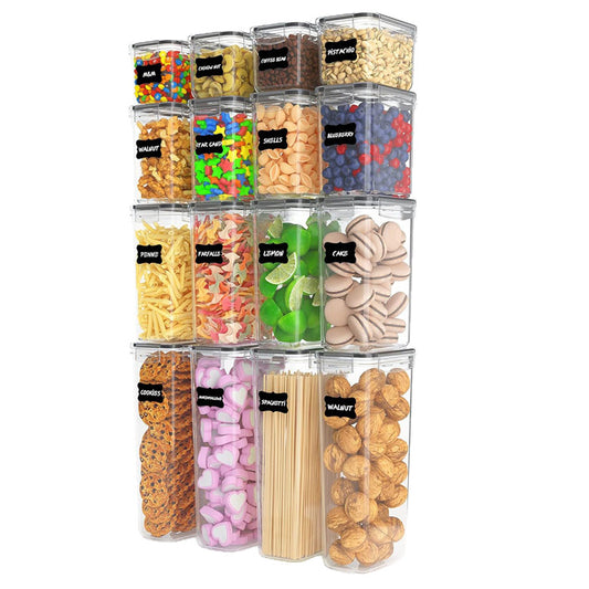 Cross-Border 16-Piece Set of Sealed Food Storage Containers, Bpa-Free Plastic Preservation Boxes with Lids for Kitchen Storage Organization