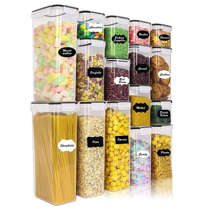 Cross-Border 16-Piece Set of Sealed Food Storage Containers, Bpa-Free Plastic Preservation Boxes with Lids for Kitchen Storage Organization