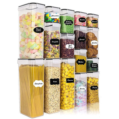 Cross-Border 16-Piece Set of Sealed Food Storage Containers, Bpa-Free Plastic Preservation Boxes with Lids for Kitchen Storage Organization